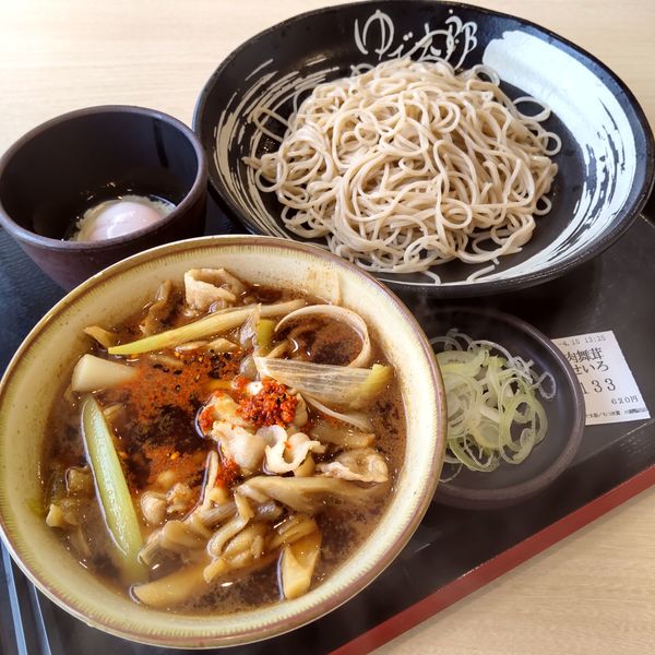 「肉舞茸せいろ（￥620）＋温泉玉子（クーポン）」@ゆで太郎 川越鴨田店の写真