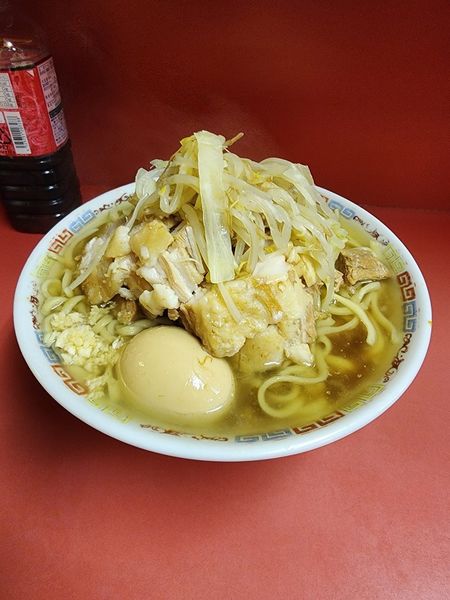 「大豚ラーメン(非乳化ス－プ)  味付けたまご  ニンニク」@ラーメン二郎 ひばりヶ丘駅前店の写真