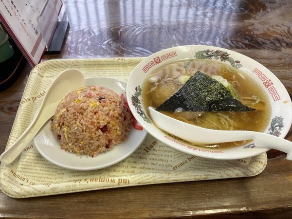 「ラーメン半チャーハン」@珍来の写真