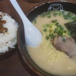 博多ラーメン+半ライス( ¥650+150)