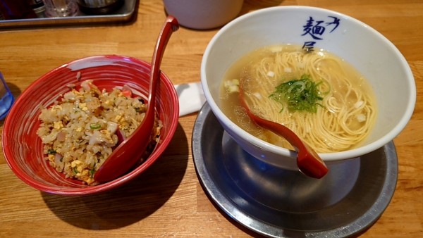 「かけ塩＋ミニチャー」@麺屋 燕の写真