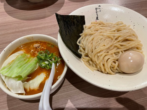 「味玉辛濃熟つけめん、大盛」@鶏そば かぐら屋 西新宿店の写真