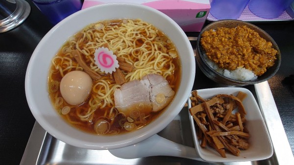 「中華蕎麦並＋煮玉子＋メンマ＋キーマカレー丼」@中華蕎麦 きよしの写真