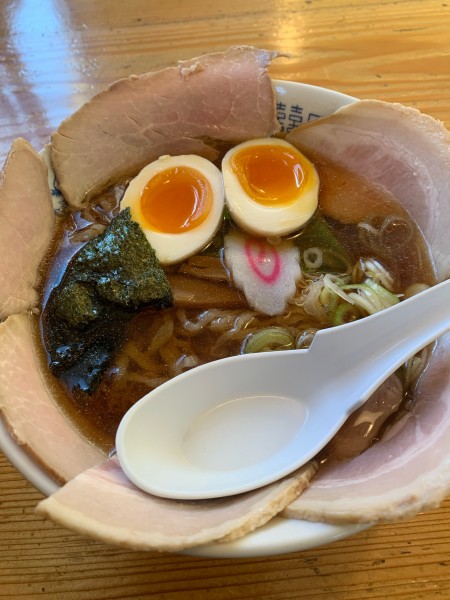「ミックスチャーシュー麺(半熟煮玉子)」@手打ち中華そば 白圡屋の写真