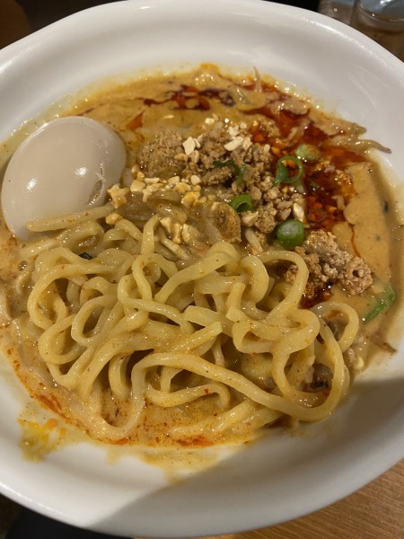 「担々麺＋味玉 1050+120」@らーめん蓮 三軒茶屋店の写真