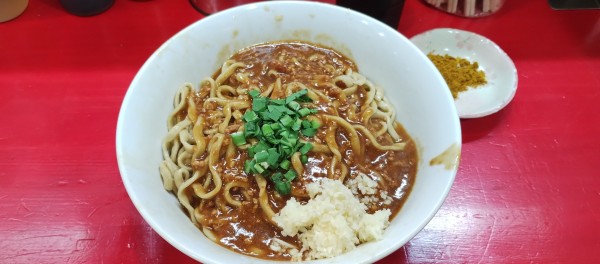 「スタミナ餡かけ(1200円)ニンニク別皿カレー粉」@鷹の目 大宮店の写真