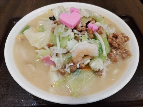 「納豆ちゃんぽん（小粒）・中華細麺変更」@三芳八の写真