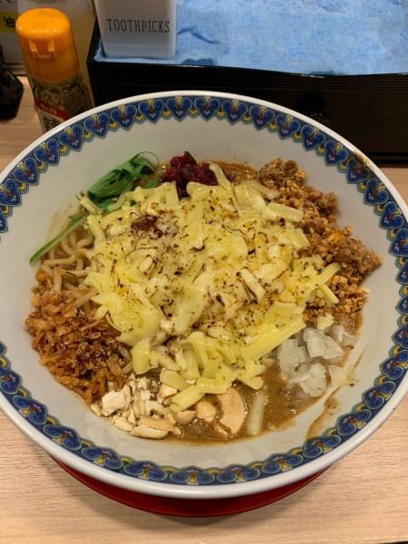 「汁なし坦々麺（2痺辛）＋チーズ」@汁なしまぜ麺専門店 麺屋 花桃の写真
