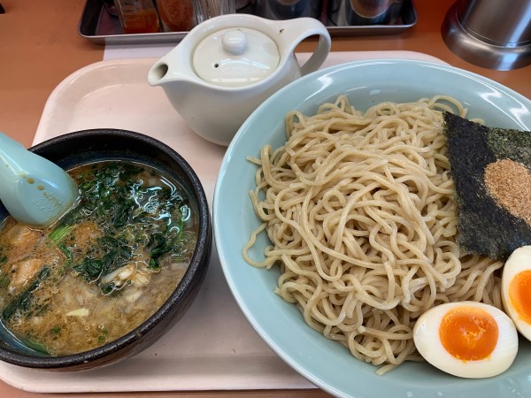 「和節とんこつ醤油つけ麺(大盛)(味付玉子)」@ラーメン山岡家 いわき店の写真