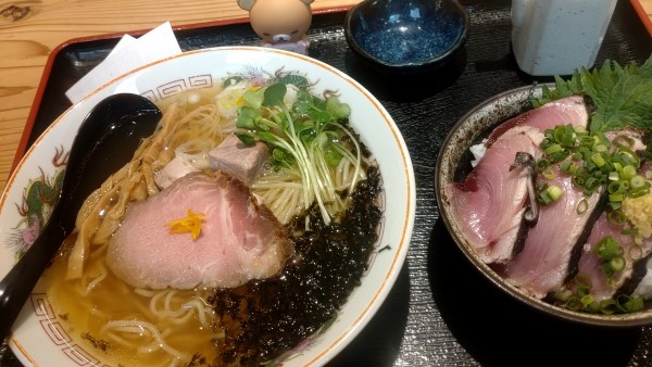 「あら炊き支那そば(塩)+Sセット」@幸屋きよまる 総本店の写真