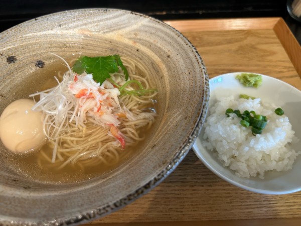 「【限定】本ズワイガニの潮そば(〆の本ワサビ飯付き)990円」@麺's キッチン RIRIの写真