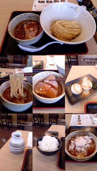 「『濃厚だしつけ麺(麺冷)+肉汁(焼き)餃子2個』」@だし麺屋ナミノアヤ 上尾店の写真