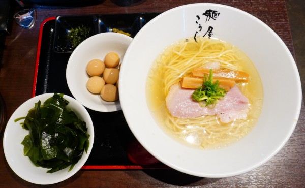 「【限定】貝三種の塩そば＋うずら味玉＋穂先わかめ」@鎌ヶ谷 製麺堂てつの写真