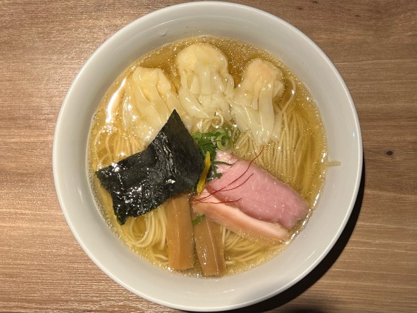 「白旨エビワンタン麺(ハーフエビ3個)」@中華soba いそべの写真