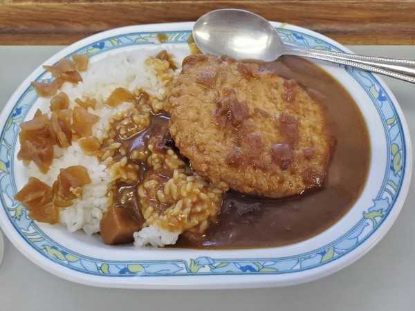 「ハンバーグカレー」@海員生協大桟橋立ち食いコーナーの写真
