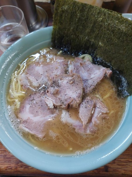 「中チャーのり増しカタメコイメ＋小ライス」@まこと家の写真