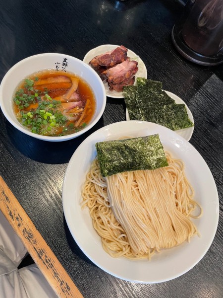 「ワンタンつけソバ+海苔+刻みチャーシュー」@支那ソバ 小むろの写真