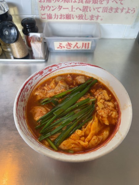 「もつ辛麺（1050円）」@辛麺屋 蘭飯の写真