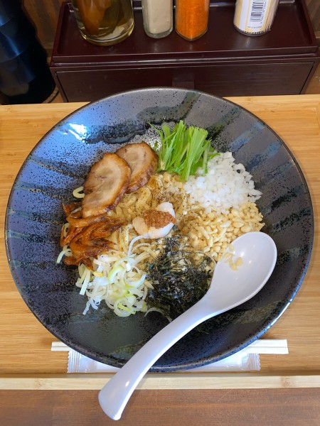 「特製海老油の辛まぜそば¥1,250円(GW限定)」@らぁめん 麺彩家の写真