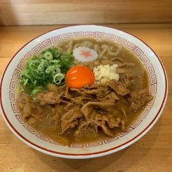 元祖肉玉そば980円　ライス小150円