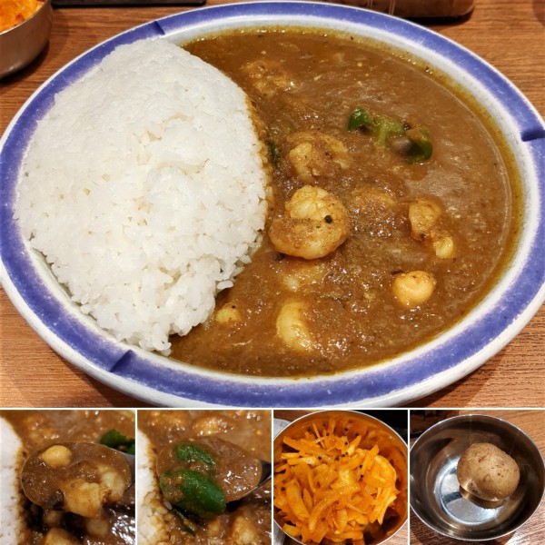 「エビカリー＋玉葱アチャール＝1160円」@エチオピアカリーキッチン アトレ秋葉原店の写真