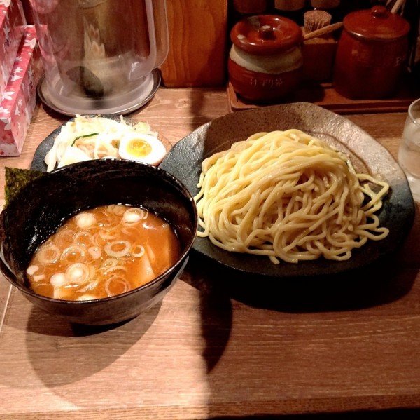 「つけ麺 (中盛)+トッピングお得な3種盛り」@つけ麺屋 ごんろく 両国店の写真