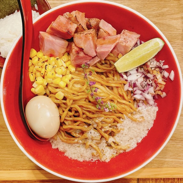 「味噌和え麺（追い飯付）」@味噌らーめん 柿田川ひばり 恵比寿本店の写真
