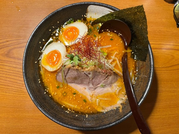 「濃厚味噌らーめん＋味玉」@小樽らーめん豆の木 平方店の写真