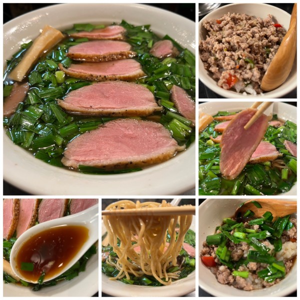 「鴨にら中華蕎麦 1000円 ガパオライス150円」@麺家 うえだの写真