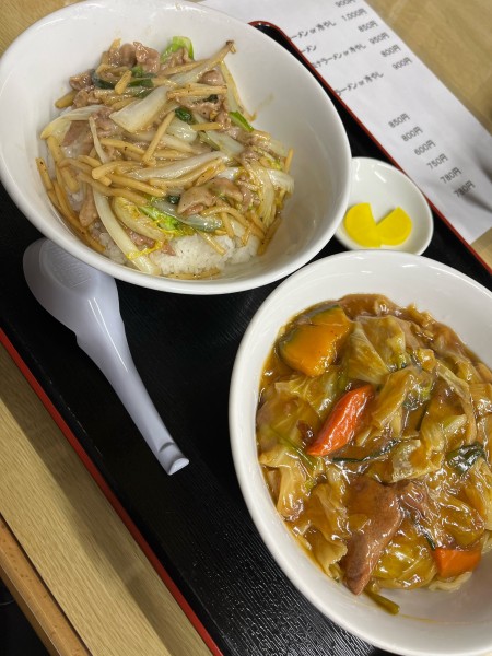 「豚細切中華丼＋スタミナラーメン冷やし」@三四拉の写真