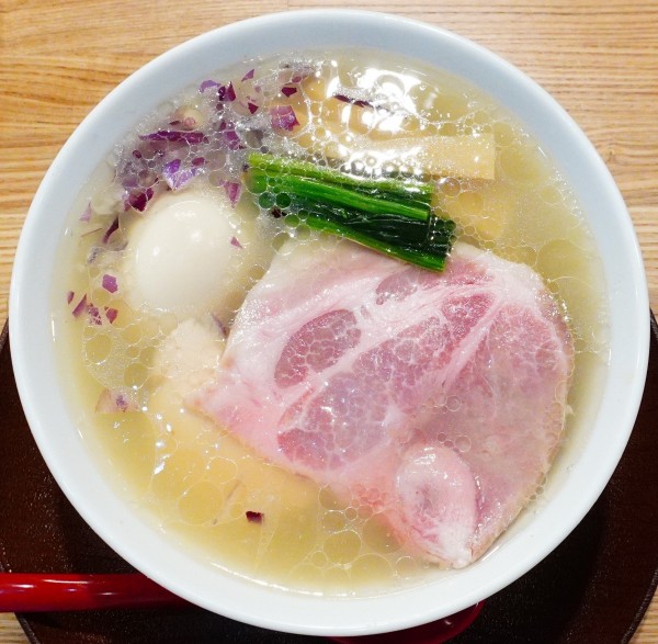 「白だし 味玉しなそば」@手打ち正麺 Hachimitsuの写真