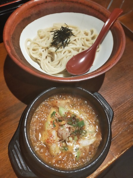 「牛骨旨辛つけ麺」@長男、ほそのたかしの写真