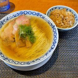 鶏塩そば+炒飯御飯