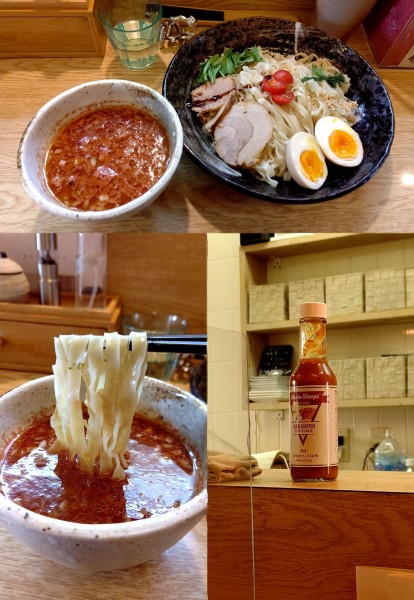 「『つけ麺 大盛(¥950)』をトマト&平打麺で...」@麺処 あずきの写真