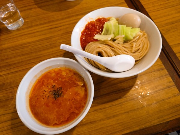 「味玉とまと味噌つけ麺」@らーめん カッパハウスの写真