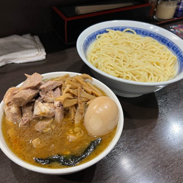「つけ麺中　味付玉子　メンマチャーシュー」@中華そば べんてんの写真