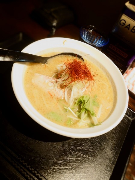 「グリーンカレーラーメン」@麺処 福吉 本店の写真