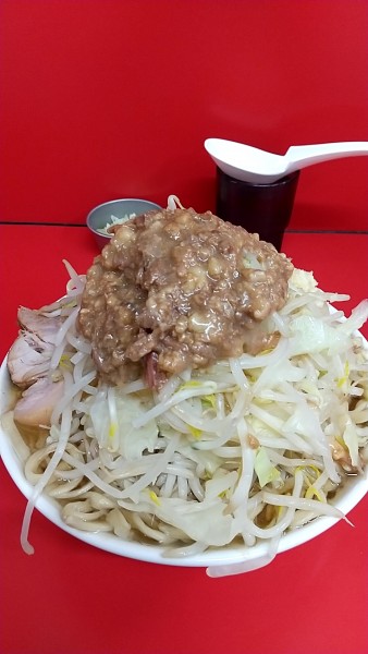 「小ラーメン野菜ニンニクアブラマシ」@ラーメン二郎 ひたちなか店の写真