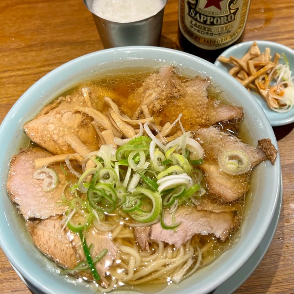 「中華そば＋瓶ビール」@えっちゃんラーメン。の写真