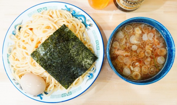 「つけそば＋味付玉子＋瓶ビール」@つけそば 担担麺 航龍の写真