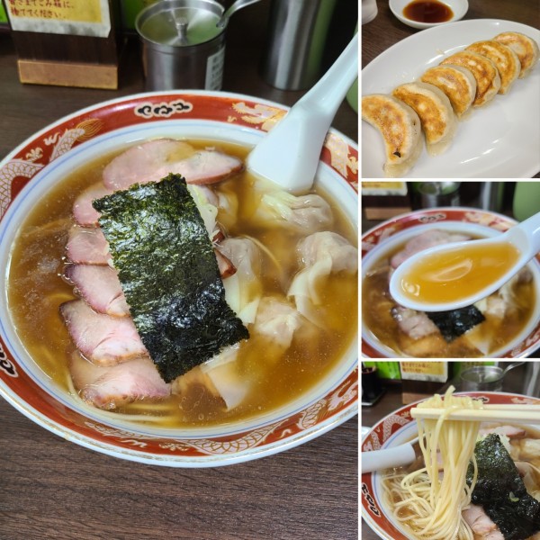 「チャーシューワンタン麺¥1650+焼き餃子¥700」@支那ソバ かづ屋の写真