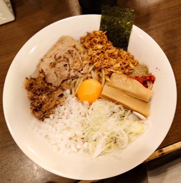 「まぜそば（大）」@狼煙 東大宮店の写真