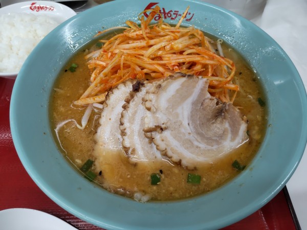 「ネギ味噌ラーメン＋チャー3枚」@くるまやラーメン 浦和田島店の写真