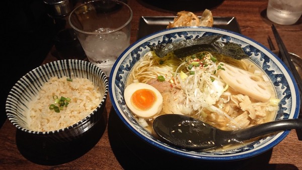 「ひのでやらーめん大盛り ミニ帆立ごはん」@和風楽麺 四代目 ひのでやの写真