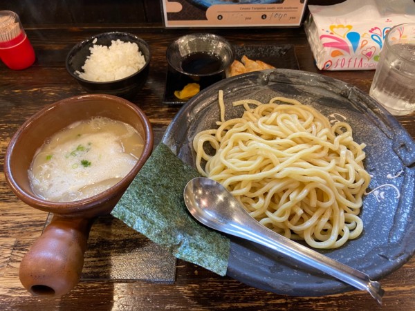「塩つけ麺餃子セット(1441円)」@つけ麺 まるやの写真