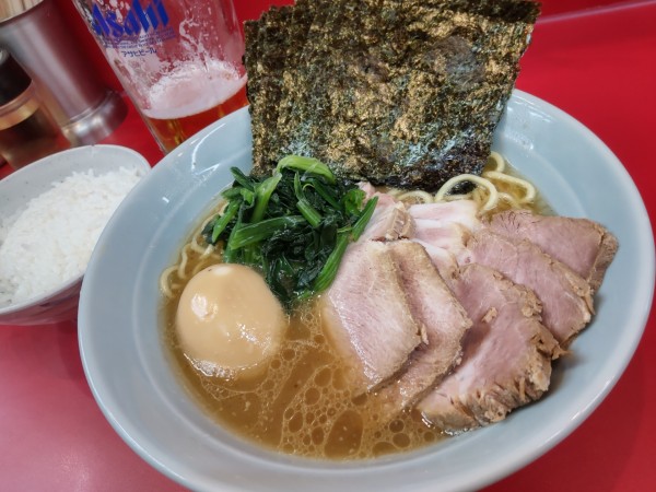 「AREA51＋のり、ビール」@横浜ラーメン 武蔵家 大井町店の写真