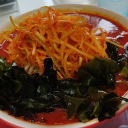 大辛味噌わかめ辛ネギ（スープ辛め辛ネギ辛め）