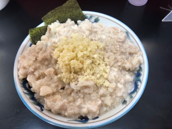 「まぜそば ニンニク 身入りQ Q」@手打ち中華そば 酒田 河原町店の写真