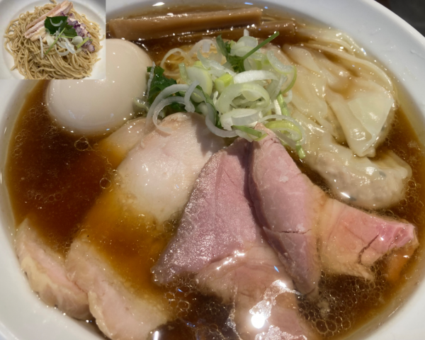 「特製醤油+和え玉」@麺屋 彩音 ~Sign~の写真