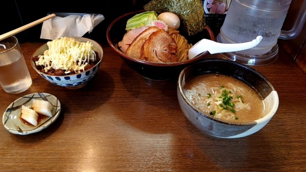 「特製暖つけめん＋ミニねぎマヨ肉飯」@三角屋 暖 -DAN-の写真
